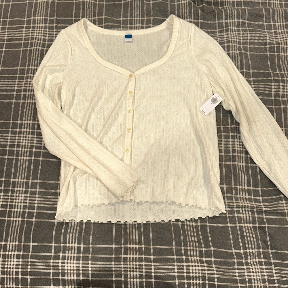 Old Navy Ivory Button-Down Shirt
